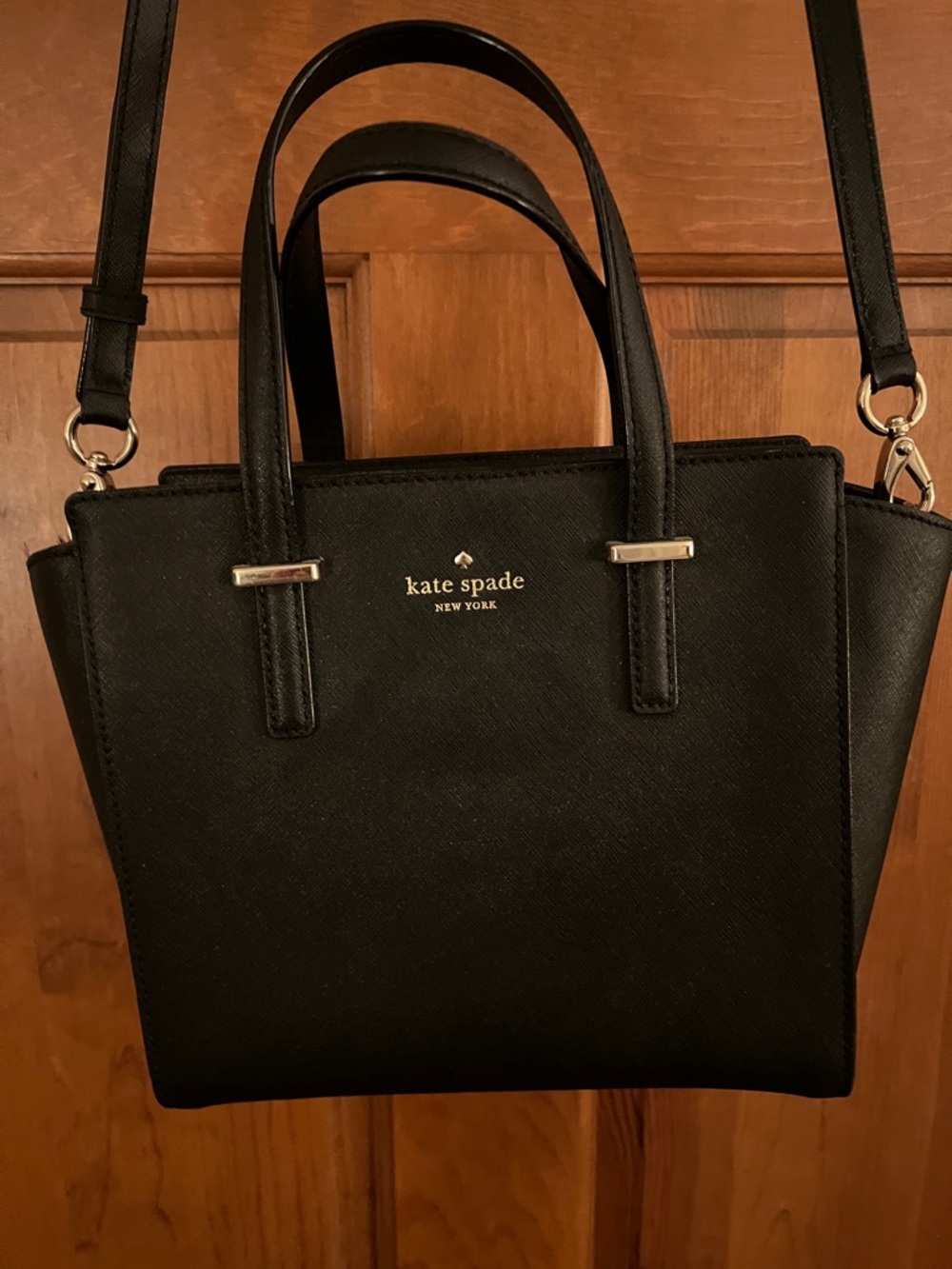 kate spade Black Leather Satchel with Adjustable Crossbody Strap - Picture 2 of 7